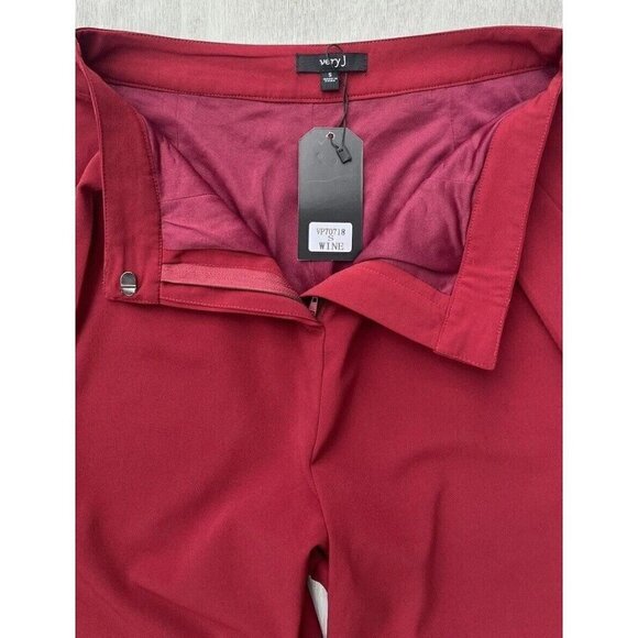 Very J By Nasty Gal Women's Burgundy Tapered Pleated Pants Size S - Picture 6 of 15